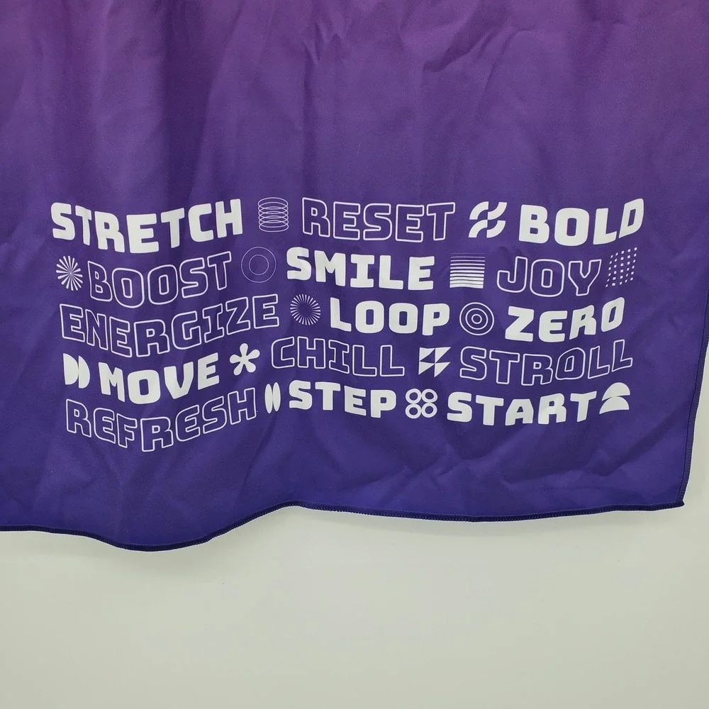 TerryTown‎ Welchs Motivational Yoga Towel Purple Red Ombre Polyester Fitness